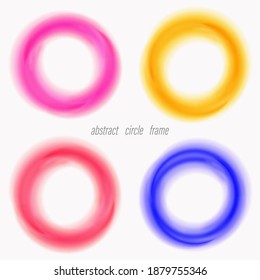 Design elements.Wave of lines surrounds the ring.Colored circles, transparent, abstract background circle set