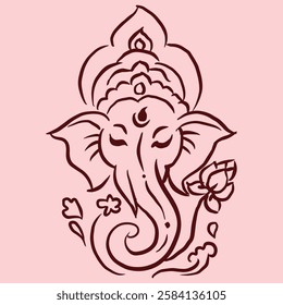 Design of elephant head vector for illustration, card, decoration