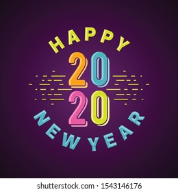 Design emblem letter Happy New Year greeting card or background. Vector letter Happy New Year for element design. Vector illustration EPS.8 EPS.10