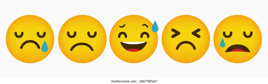 Design Emoticon Flat Reaction Collection