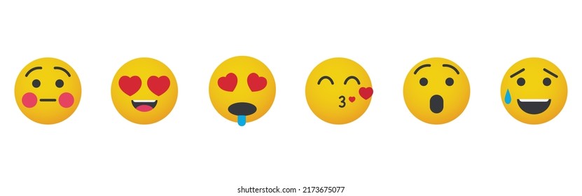 Design Emoticon Reaction Set. Vector illustration isolated on white background