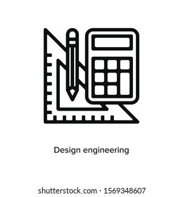 Design engineering icon vector illustration black linear on white background