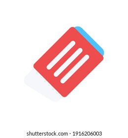 The design of the eraser stationery flat icon pack vector illustration, this vector is suitable for icons, logos, illustrations, stickers, books, covers, etc.