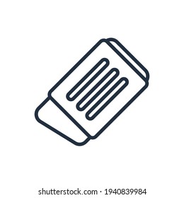 The design of the eraser stationery outline icon vector illustration, this vector is suitable for icons, logos, illustrations, stickers, books, covers, etc.