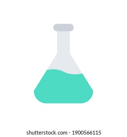 The design of the Erlenmeyer Flask medicines and health flat color icon pack vector illustration, this vector is suitable for icons, logos, illustrations, stickers, books, covers, etc.