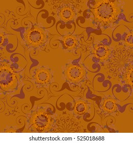 Design ethnic. Floral geometric seamless pattern.
