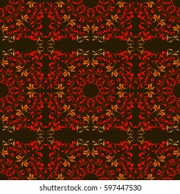 Design ethnic. Floral seamless pattern. Eastern geometric floral design. Endless texture for wrapping, textiles, paper.