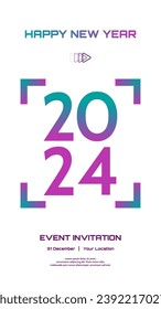 Design-Event-Einladung für ein neues Jahr