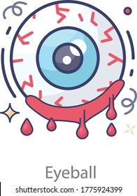 Design of evil eye vector, flat icon in eyeball editable style 