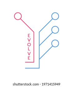 Design of evolve tech line illustration