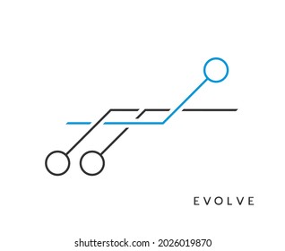 Design of evolve tech line illustration