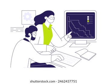 Design experiment abstract concept vector illustration. Scientist deals with medical research, basic medical research, laboratory experiment, scientific observation abstract metaphor.
