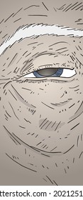 Design of eye of old man