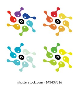 Design eyes logo element. Abstract water molecule vector template set. Computer science and engineering concept icons.