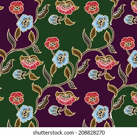 Design for fabric.Flower pattern and colorful background.