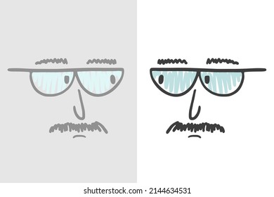 Design of face with glasses reflection