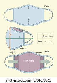 Design face mask with filter pocket