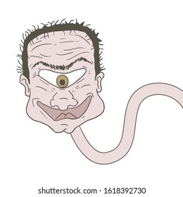 design of face with one eye