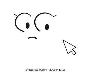 Design of face watching a computer cursor