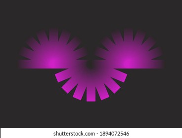 Design fan that rotates in purple. Can be used for backgrounds, wallpapers, and other designs