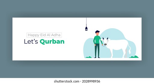 design of fanpage banner with ied al adha theme
