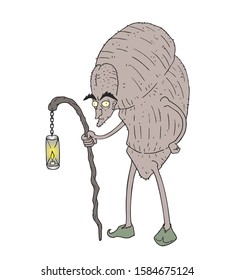 design of fantasy old creature illustration