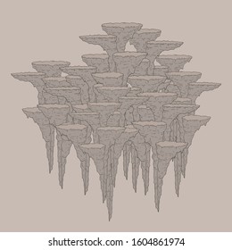 Design of fantasy rock platforms