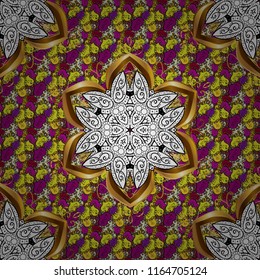 Design for fashion banner, label, bridal shower or wedding invitation. Yellow, black and white back. Vector oriental ornament frame with decorative colored foil.