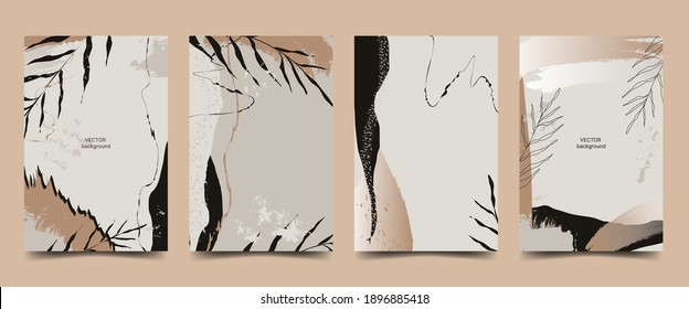 Design Fashionable artistic abstract patterns in a minimalist style. Can be used for flyer, cover, invitation, banner, poster. Vector. Place for text