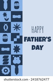 Design Father's Day card template. Happy Father's Day poster in trendy Geometric style. Vector illustration can used web and social media banner poster. EPS 10