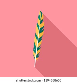 Design feather icon. Flat illustration of design feather vector icon for web design