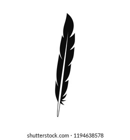 Design feather icon. Simple illustration of design feather vector icon for web design isolated on white background