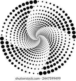 The design features circle-shaped speed lines and radial speed lines. It also includes a round logo with a technology theme and halftone speed lines.

