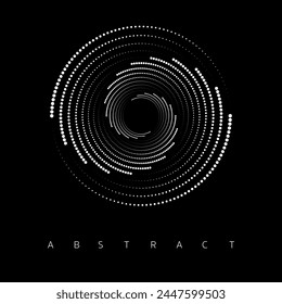 The design features circle-shaped speed lines and radial speed lines. It also includes a round logo with a technology theme and halftone speed lines.


