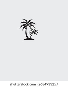 El diseño presenta líneas limpias y detalladas que resaltan la forma única de las hojas de la palma y el tronco alto, lo que lo hace versátil para el arte digital, la impresión y el Vector.