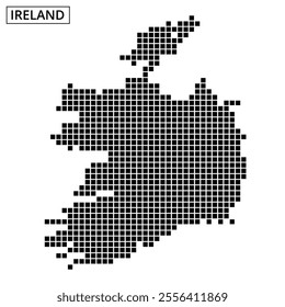 The design features a dotted representation of Ireland's outline against a simple background, illustrating geographic focus.