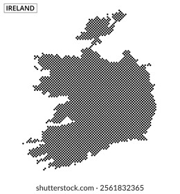 The design features a dotted representation of Ireland's outline against a simple background, illustrating geographic focus.