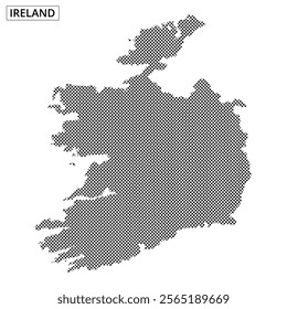 The design features a dotted representation of Ireland's outline against a simple background, illustrating geographic focus.