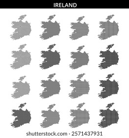 The design features a dotted representation of Ireland's outline against a simple background, illustrating geographic focus.