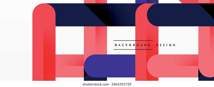 The design features a geometric pattern in red, purple, and blue on a white background, showcasing a vibrant and colorful aesthetic