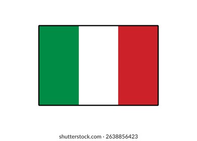 The design features the national flag of Italy with three vertical stripes in green, white, and red. This emblem represents Italian heritage and culture.