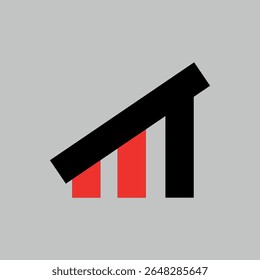 The design features a rising curved blue bar connected to a radiant circular hub, symbolizing innovation and progress. Colorful vertical bars in black, gray, red, and green suggest data visualization. - Powered by Shutterstock - Get 15% off with code: PIKWIZARD15