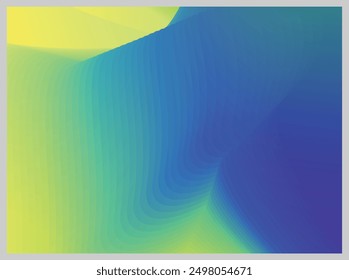 The design features a smooth, flowing gradient that transitions seamlessly from deep, serene blues to vibrant, warm yellows. The wave-like patterns create a sense of movement and fluidity, evoking the