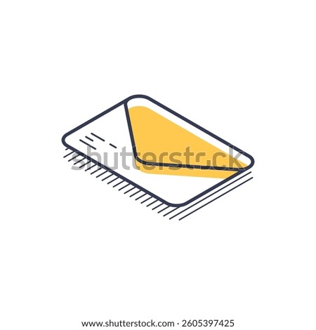 Design features a three-dimensional isometric line icon of an envelope.
