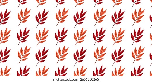 Design com um padrão artístico de folhas de outono com cores vibrantes e charme