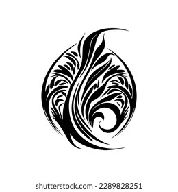 Tattoo-Design mit Schwarz-Weiß-Polynesien-Bildern.