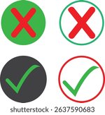 Design featuring a circle containing a cross and a check mark, likely representing concepts like selection, validation, or error correction. Includes CMYK and Grayscale colors.