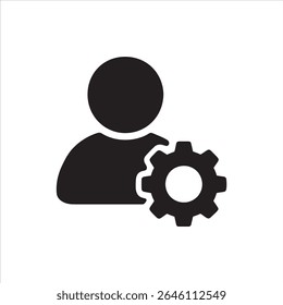 A design featuring a person using or interacting with gear. 