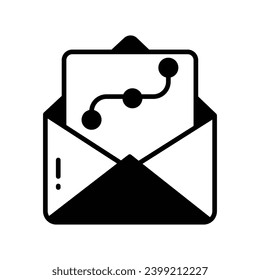 Design file inside letter envelope denoting concept vector of design mail