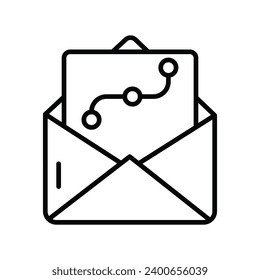 Design file inside letter envelope denoting concept vector of design mail